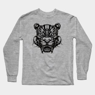 Mecha Tiger Head Weirdcore Long Sleeve T-Shirt